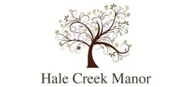 Logo of Hale Creek Manor featuring a stylized tree with swirling branches and small leaves above the bold "Hale Creek Manor" name, capturing the welcoming essence of Hale Creek Manor.